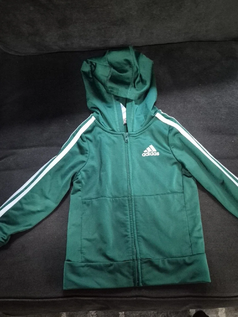 adidas Green Hooded Tracksuit with White Stripes